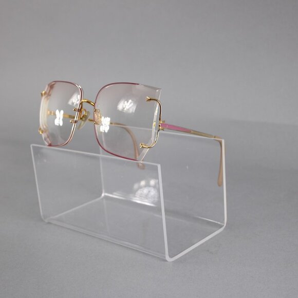 Carolina Herrera Eyeglass Frames Gold Pink Optica Wide Eyeglass Frames - Picture 1 of 12